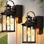 Farmhouse Outdoor Wall Light With Gfci Outlet & Motion Sensor, Bronze/gold Trim. Fixed Price $178.99.
