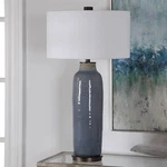 Uttermost Vicente 33 1/2" Glazed Slate Blue Ceramic Table Lamp. Fixed Price $444.00.