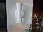 Home Decorators Albert 12.75 In. White Damp-rated Coach Outdoor Wall Lamp. Fixed Price $21.95.