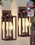 Pack Dusk To Dawn Outdoor Wall Sconce 2-LIGHT Bronze Exterior Lantern Sensor. Fixed Price $60.98.