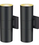 Wowlite 2PCS Modern Outdoor Wall Lights, Up & Down Sconces Cylinder Matte Black. Fixed Price $61.88.