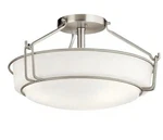 Kichler Alkire 16.5 3-LIGHT Nickel Transitional Semi-flush Frosted Glass. Fixed Price $139.00.