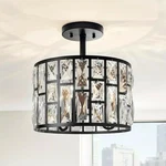 Home Decorators Kristella 12.5 In. 3-LIGHT Matte Black Semi Flush Mount. Fixed Price $89.00.