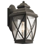 Kichler Tangier Outdoor Wall 1LT 7.5X13.5", Olde Bronze, Clear Seeded - 49841OZ. Fixed Price $164.97.