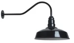 The Black 16 Inch Standard Steel Dome, 23" Gooseneck Barn Light Storefront. Fixed Price $179.00.