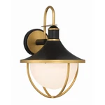 Crystorama Atlas 1 Light Outdoor Sconce, Black/gold/white ATL-702-MK-TG. Fixed Price $318.00.