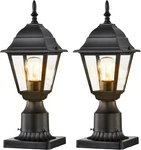 2 Pack Waterproof Outdoor Post Lights - Matte Black Clear Glass 5.9'' Base. Fixed Price $59.39.