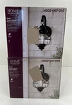 2PK Home Decorators Greer 1-LIGHT Black Exterior Wall Lantern Caged Seeded Glass. Fixed Price $93.99.