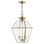 Livex Lighting 2385-01 Westover 3-LIGHT Outdoor Hanging Lantern, Antique Brass. Fixed Price $676.88.