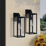 Hukoro Martin 17.5 Outdoor Wall Lantern Sconce Matte Black 2-PACK. Fixed Price $37.82.