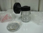 New Progress Lighting P5602-31 Glass Outdoor Ribbed Sconce Tall Black. Fixed Price $12.56.