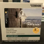 Portfolio Outdoor 12.9 White Wall Lantern Rust & Fade Resistant 0398486. Fixed Price $34.95.
