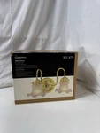 Hampton Bay Elementals 2-LIGHT Wall Fixture Polished Brass Frosted Tulip Shades. Fixed Price $19.80.