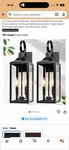 Ysn Dusk-to-dawn Outdoor Wall Sconce Lantern Black Metal Glass 19" E12 2-PACK. Fixed Price $75.00.