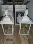 Set Of 2 Bel Air Lighting Outdoor Lantern Cast Aluminum Etched Glass. Fixed Price $54.99.