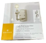 Portfolio 1-LIGHT Wall Sconce Fitter, Brushed Nickel Finish 1026677 E4. Fixed Price $5.92.