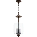 Quorum Richmond 3 Light 17' Dual Mount, Bronze/clear Seeded Glass 2911-8-186. Fixed Price $99.99.