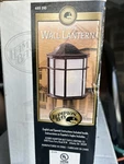 Hampton Bay Outdoor Wall Lantern Rust Finish Weather Resistant 7-3/4X9-3/4". Fixed Price $25.00.