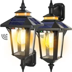 2 Pack Solar Wall Lantern Lights Outdoor With 3 Lighting Modes Motion Sensor. Fixed Price $49.00.