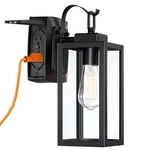 Uixe 1-LIGHT Matte Black Outdoor Wall Lantern Sconce Clear Glass Gfci Outlets. Fixed Price $31.99.