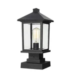 Z-lite Portland Lt Outdr Pier Mnt, 8X16.875, Blk, Clr Bevel 531PHMS-SQPM-BK. Fixed Price $258.40.