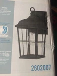 Quoizel Outdoor Wall Lantern Matte Black Seedy Glass, Wet Locations, Dimmable. Fixed Price $19.79.