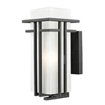 Z-lite Abbey Outdoor Wall Light, 8.25X6.625X14.63", Black, Matte Opal 549M-BK. Fixed Price $169.99.