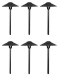 Landscape Low Voltage Lighting - Mushroom Path Black Finish Pack Of 6. Fixed Price $135.00.