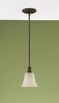 Murray Feiss P1096CB Aspen Lodge One Light Mini Pendant, Bronze & Cream Glass. Fixed Price $104.99.