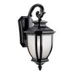 Kichler Salisbury Outdoor Wall 1LT 8X19.5", Black, White Linen - 9040BK. Fixed Price $294.99.