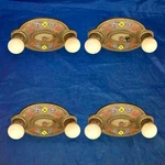 Set Of Four Antique Flush Mount Fixtures Beautiful Rewired Great! 124A. Fixed Price $1960.00.