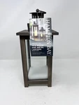 Hampton Bay Decorative Lantern 14 Inch, Wood/glass. Fixed Price $22.00.