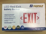 Topaz Led Red Exit Sign Battery Backup Thermoplastic Abs Ceiling/wall Mount. Fixed Price $20.00.