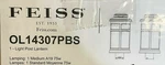 Feiss OL14307PBS Newport Light 19" Painted Brushed Steel Outdoor Post Lantern. Fixed Price $299.99.