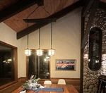 Lot Of 2 Arroyo Craftsman Evergreen 3-LIGHT Pendant Light, Bronze Finish. Fixed Price $1800.00.
