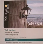 *new* Portfolio Exterior Black Wall Light Fixture-rust/fade Resitant #0398482. Fixed Price $29.99.