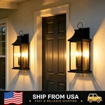 Letry Vintage Black Rectangle Waterproof Outdoor Wall Sconce E12 Iron Light. Fixed Price $87.92.