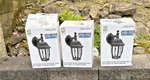 Lot Of 3 Maxxima Outdoor Wall Lantern Lights Nib Dusk Dawn Sensor 40W. Fixed Price $45.99.