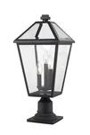 Talbot 3-LIGHT Outdoor Pier Mounted Fixture In Black. Fixed Price $330.00.