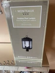Monteaux Outdoor Post Lantern Black Finish Clear Glass Open Box. Fixed Price $44.50.