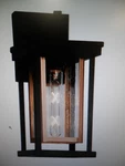 Lnc A05165 1-LIGHT Black &gold Outdoor Wall Lantern Sconce W/seeded Clear Glass. Fixed Price $44.99.