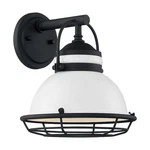 Nuvo Lighting Upton 9.75" Sconce, Gloss White/textured Black 60-7081. Fixed Price $84.98.