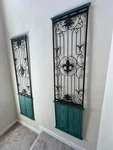 Iron Wall Panel Rustic 71 In. Metal Construction Sturdy Wood Classic. Fixed Price $120.00.