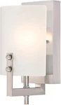 Enzo James 1-LIGHT Wall Sconce Brushed Nickel With Frosted Glass Shade. Fixed Price $86.99.