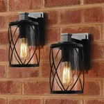 Uolfin 1-LIGHT Black Farmhouse Outdoor Lantern Sconce W/clear Glass (2-PACK). Fixed Price $75.95.