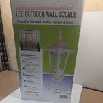 Outdoor Light Maxsa Innovations Motion-sensing Led White Fixture Battery Powered. Fixed Price $9.99.