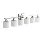 Tidoin Modern 38 In. 6-LIGHT Chrome Vanity Wall Sconce With Milky. Fixed Price $40.99.