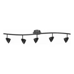 Benjara 5 Light 120V Metal Track Fixture With Round Shade- Black. Fixed Price $452.99.
