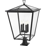 Outdoor Pole Light Fixture Ex Large Clear Glass Black Porch Walkway Lantern 32". Fixed Price $615.88.