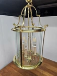 Forte Hanging Light Hall Lantern Chandelier Georgian Style Beveled Glass Brass. Fixed Price $199.99.